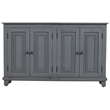 Jenna 4-Door Solid Wood Sideboard with 2 Shelves in a Gray Finish