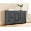 Jenna 4-Door Solid Wood Sideboard with 2 Shelves in a Gray Finish