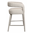 Galway Comfy Cushioned Metal Counter Chair in Ivory Linen Fabric