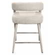 Galway Comfy Cushioned Metal Counter Chair in Ivory Linen Fabric