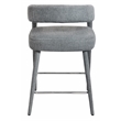 Galway Comfy Cushioned Metal Counter Chair in Dark Gray Linen Fabric