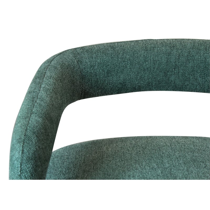 Galway Comfy Cushioned Metal Counter Chair in Teal Linen Fabric