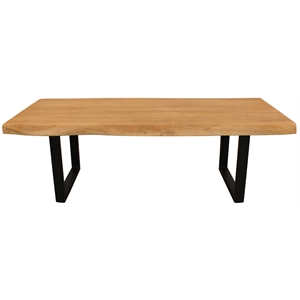 Sycamore Rustic Solid Wood Coffee Table with Live Edge in a Natural Finish