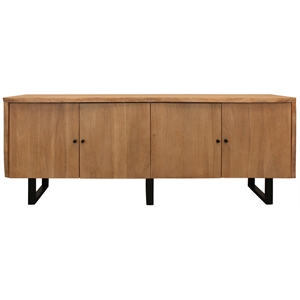Sycamore Rustic Solid Wood Credenza Sideboard with Live Edge in a Natural Finish