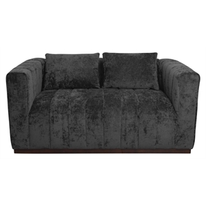 Upton Loveseat in Prism Black Color with Modern Solid Wood Base