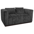 Upton Loveseat in Prism Black Color with Modern Solid Wood Base