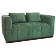 Upton Loveseat in Cypress Green Color with Modern Solid Wood Base