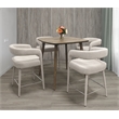 Cole 5 Piece Counter Set With Gathering Table And 4 Galway Ivory Counter Chairs