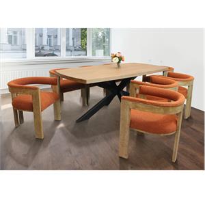 Logan 9 Piece Set With 82&quot Dining Table And 8 Trish Rust Arm Chairs