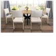 Logan 7-Piece Dining Set with 6 Ash Ivory Boucle Dining Chairs