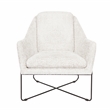 Emilia Lounge Chair in Boucle Ivory Fabric with Toughened Iron Frame