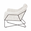 Emilia Lounge Chair in Boucle Ivory Fabric with Toughened Iron Frame
