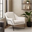 Emilia Lounge Chair in Boucle Ivory Fabric with Toughened Iron Frame