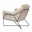 Emilia Lounge Chair in Boucle Beige Fabric with Toughened Iron Frame