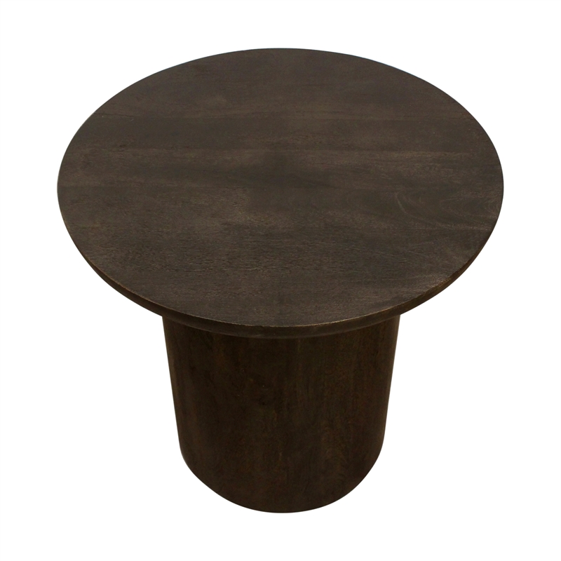 Sullivan 24'' Solid Wood Round End Table in Dark Brown Finish