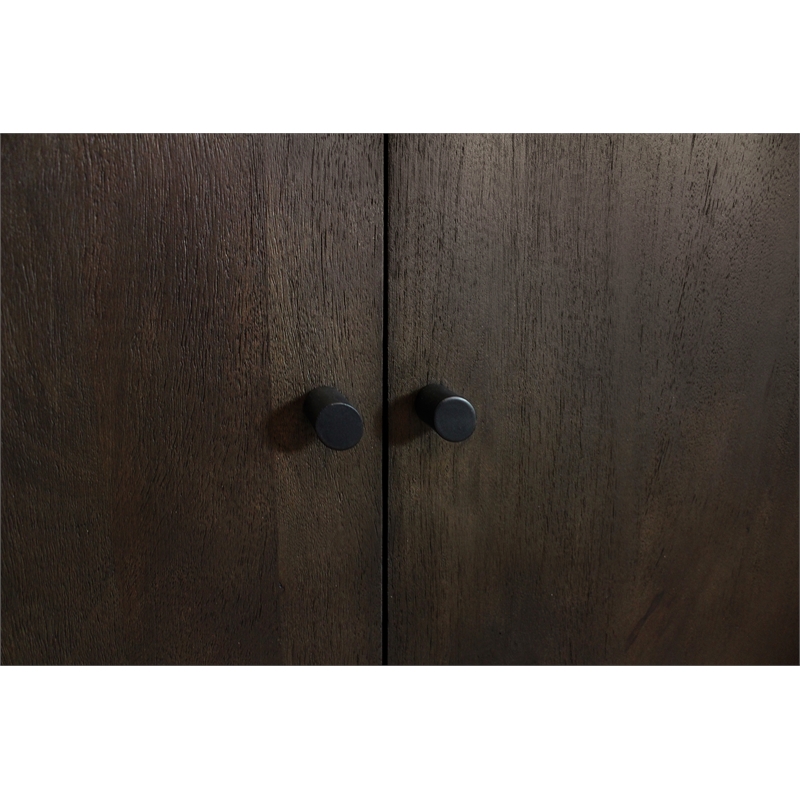 Sullivan Solid Wood 4-Door Sideboard in Dark Brown Finish