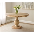 Jenna Pedestal Dining Table in Coastal Natural Finish On Mango Solid Wood