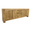 Jaden Sideboard 3 Drawers 4 Doors in Distressed Natural Finish on Solid Wood