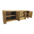 Jaden Sideboard 3 Drawers 4 Doors in Distressed Natural Finish on Solid Wood