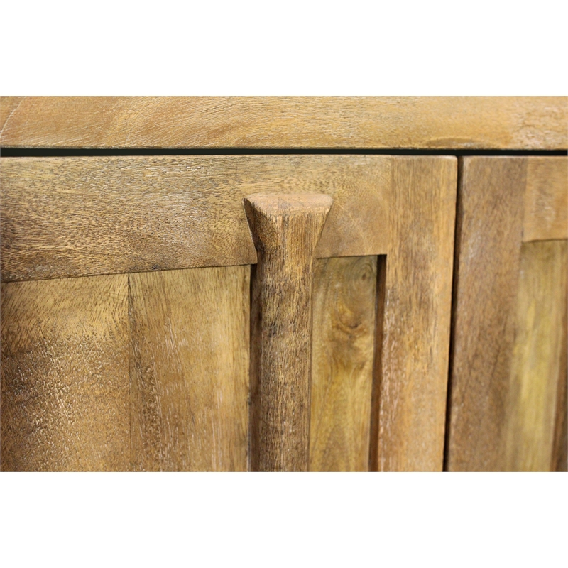 Jaden Sideboard 3 Drawers 4 Doors in Distressed Natural Finish on Solid Wood