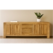 Jaden Sideboard 3 Drawers 4 Doors in Distressed Natural Finish on Solid Wood