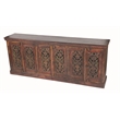 Arvada 6-Door Buffet Hand-Carved Solid Wood in Traditional Brown