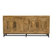 Stanton 4 Door Sideboard Solid Wood with Natural Finish on Iron Base