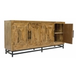 Stanton 4 Door Sideboard Solid Wood with Natural Finish on Iron Base