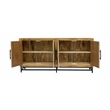 Stanton 4 Door Sideboard Solid Wood with Natural Finish on Iron Base