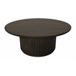 Odin Round Cocktail Table in Modern Espresso Finish on Mango Solid Wood