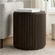 Odin Round End Table in Modern Espresso Finish on Mango Solid Wood