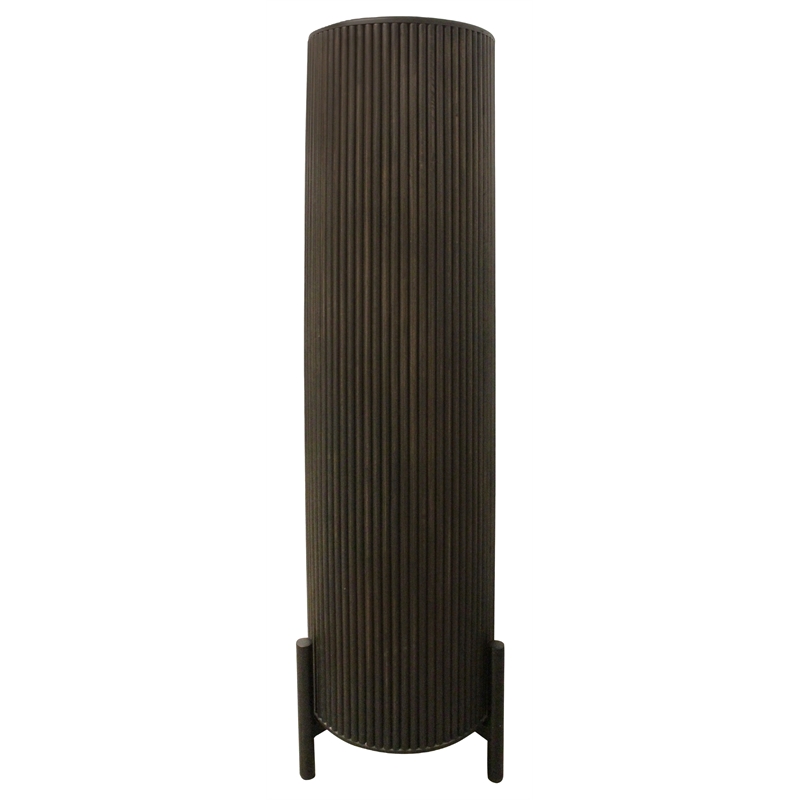 Odin 4-Door Glass Cabinet in Mango Solid Wood in Modern Espresso Finish