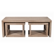 Argyle 3-Piece Cocktail Table Modern Light Ash Ivory Finish Reclaimed Solid Wood