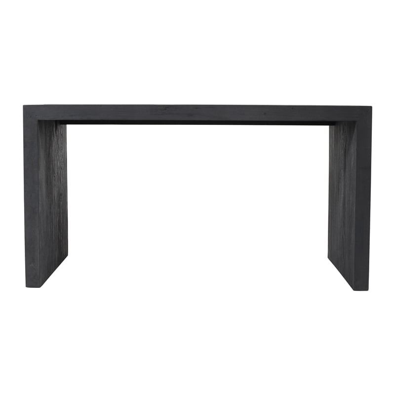 Argyle Office Desk in Modern Graphite Black Finish on Reclaimed Solid Wood
