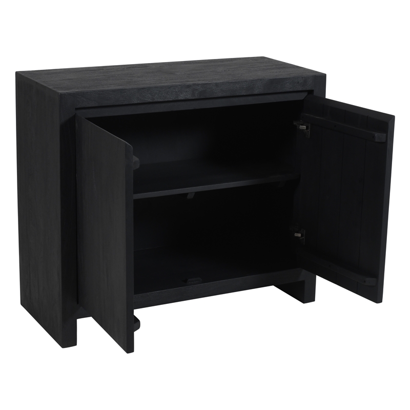 Argyle 2-Door Sideboard in Modern Graphite Black Finish on Reclaimed Solid Wood
