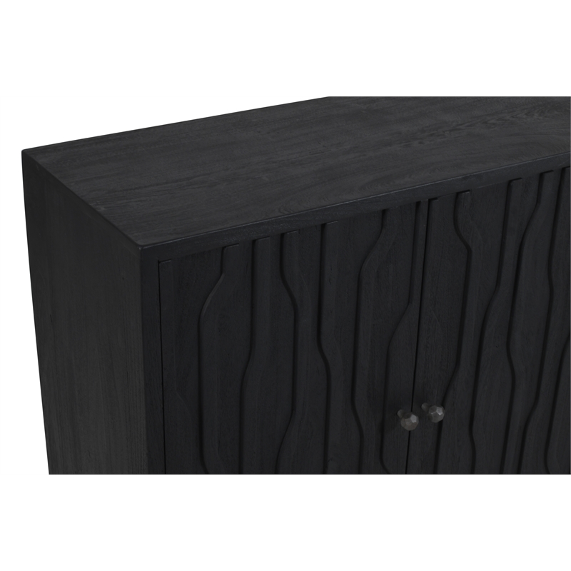 Orchard 4-Door Sideboard in Transitional Graphite Black on Reclaimed Solid Wood