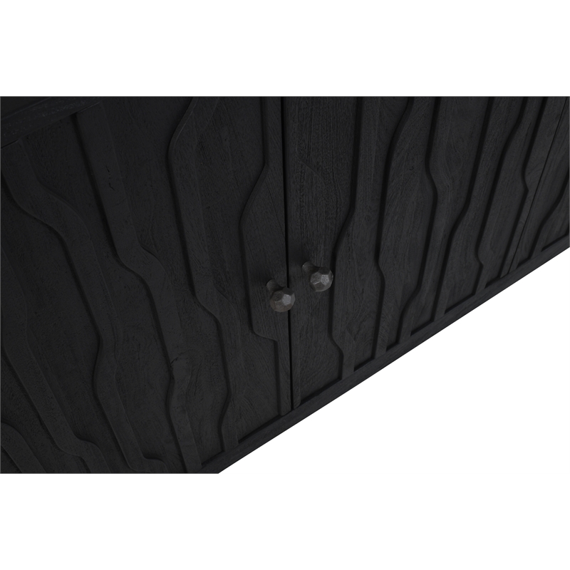 Orchard 4-Door Sideboard in Transitional Graphite Black on Reclaimed Solid Wood