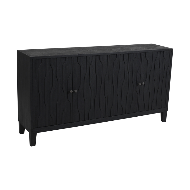 Orchard 4-Door Sideboard in Transitional Graphite Black on Reclaimed Solid Wood