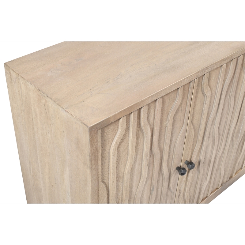 Orchard 6-Door Sideboard Transitional Light Ash Ivory on Reclaimed Solid Wood