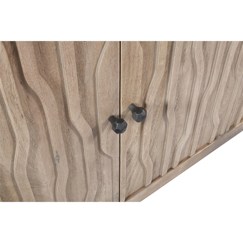 Orchard 6-Door Sideboard Transitional Light Ash Ivory on Reclaimed Solid Wood