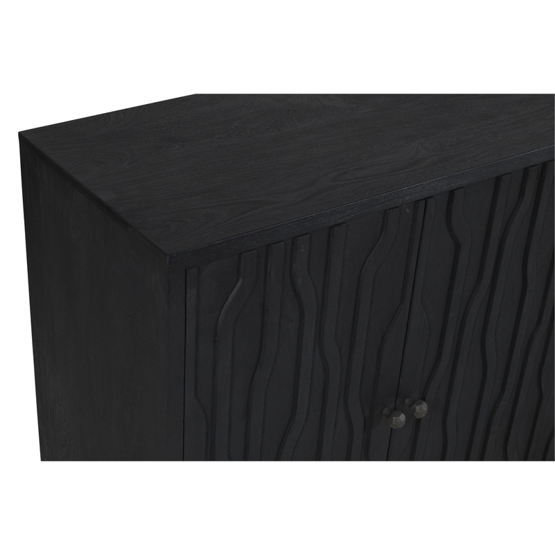 Orchard 6-Door Sideboard in Transitional Graphite Black on Reclaimed Solid Wood