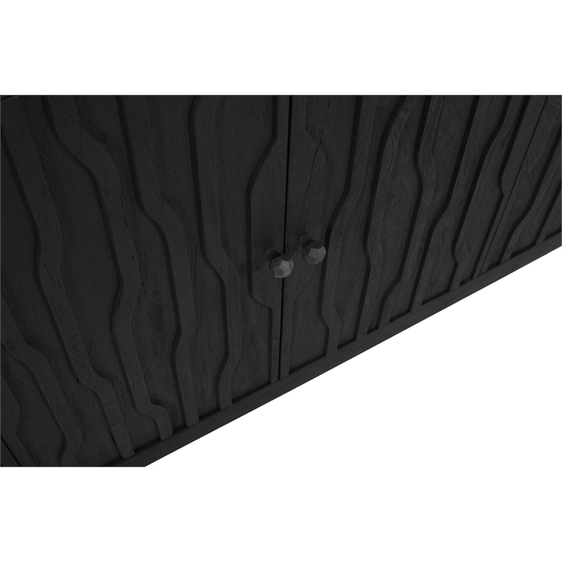 Orchard 6-Door Sideboard in Transitional Graphite Black on Reclaimed Solid Wood