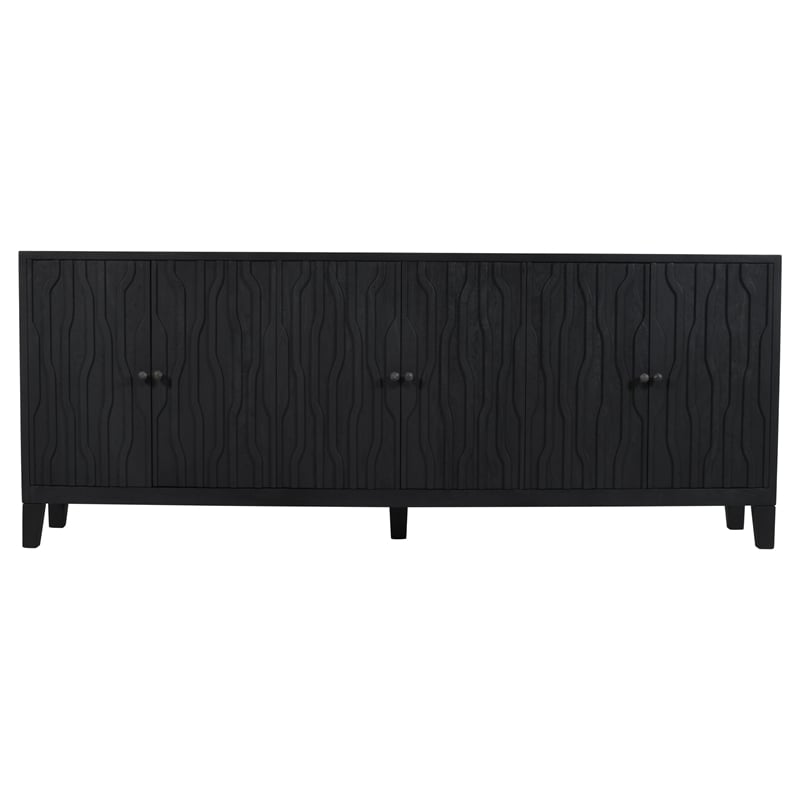 Orchard 6-Door Sideboard in Transitional Graphite Black on Reclaimed Solid Wood
