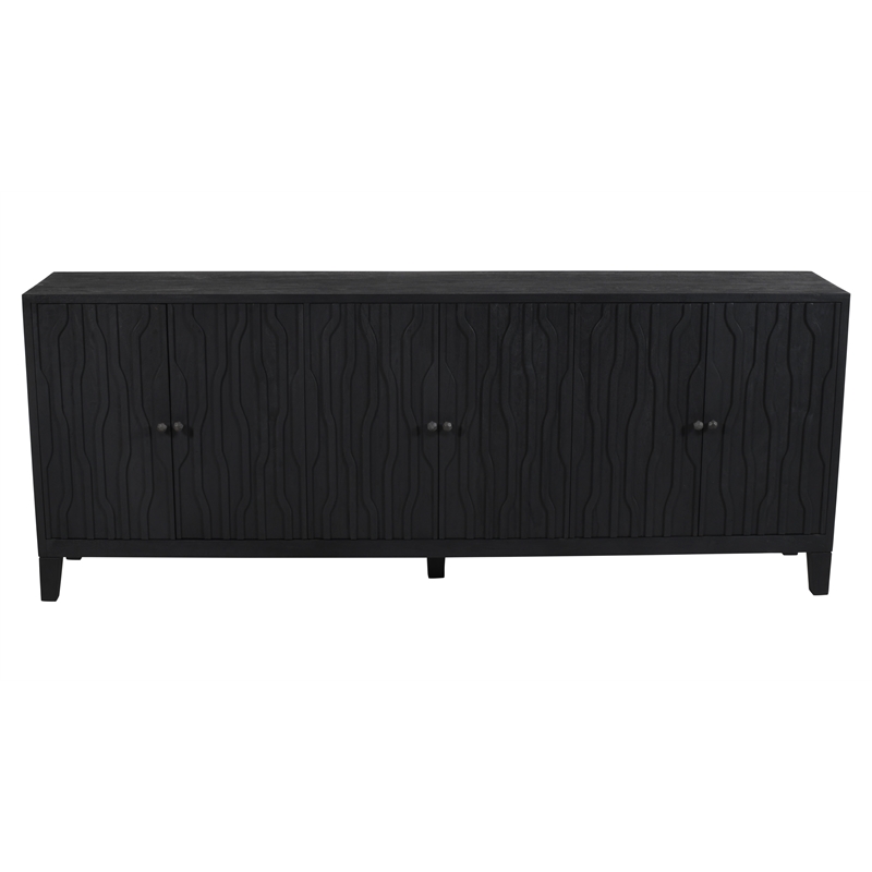 Orchard 6-Door Sideboard in Transitional Graphite Black on Reclaimed Solid Wood