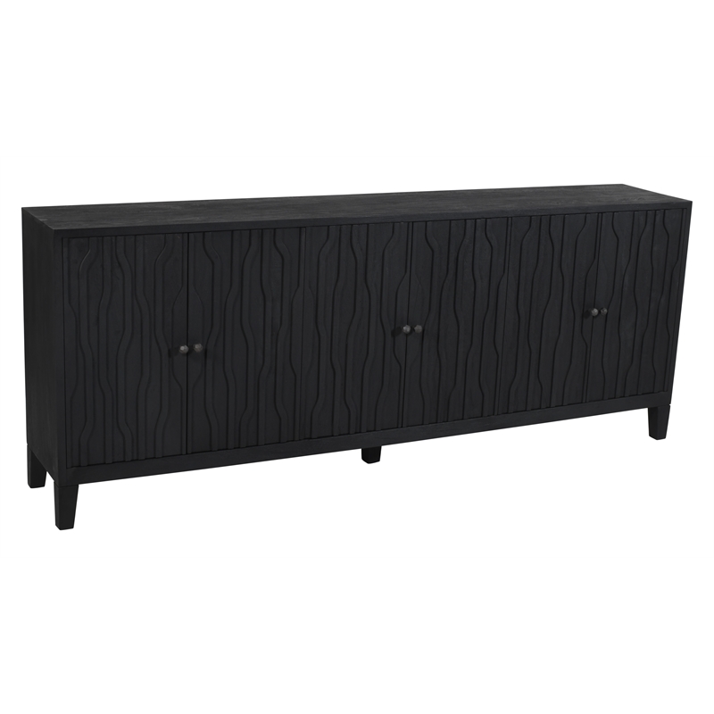 Orchard 6-Door Sideboard in Transitional Graphite Black on Reclaimed Solid Wood