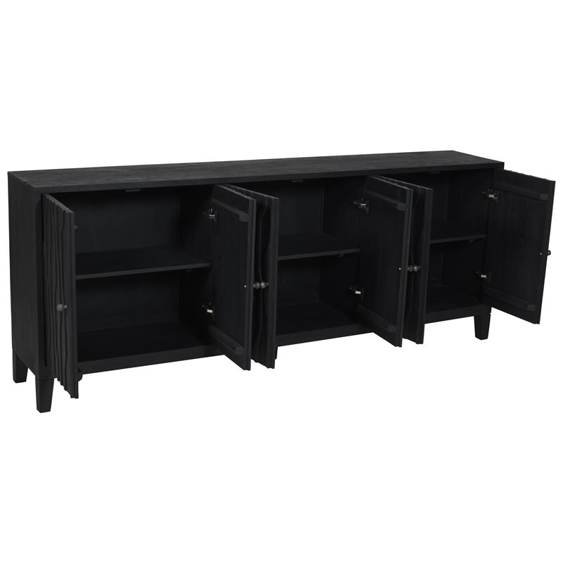 Orchard 6-Door Sideboard in Transitional Graphite Black on Reclaimed Solid Wood