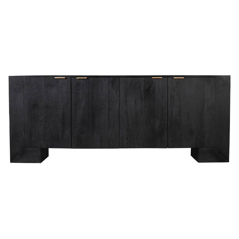 Goliath 4-Door Sideboard in Modern Charcoal Gray Finish on Mango Solid Wood