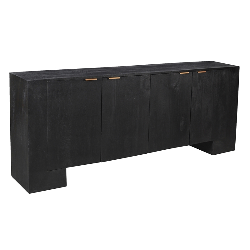 Goliath 4-Door Sideboard in Modern Charcoal Gray Finish on Mango Solid Wood
