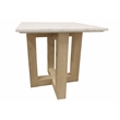 Bradford Square End Table in Modern White Marble on Solid Wood Base