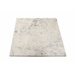 Bradford Square End Table in Modern White Marble on Solid Wood Base